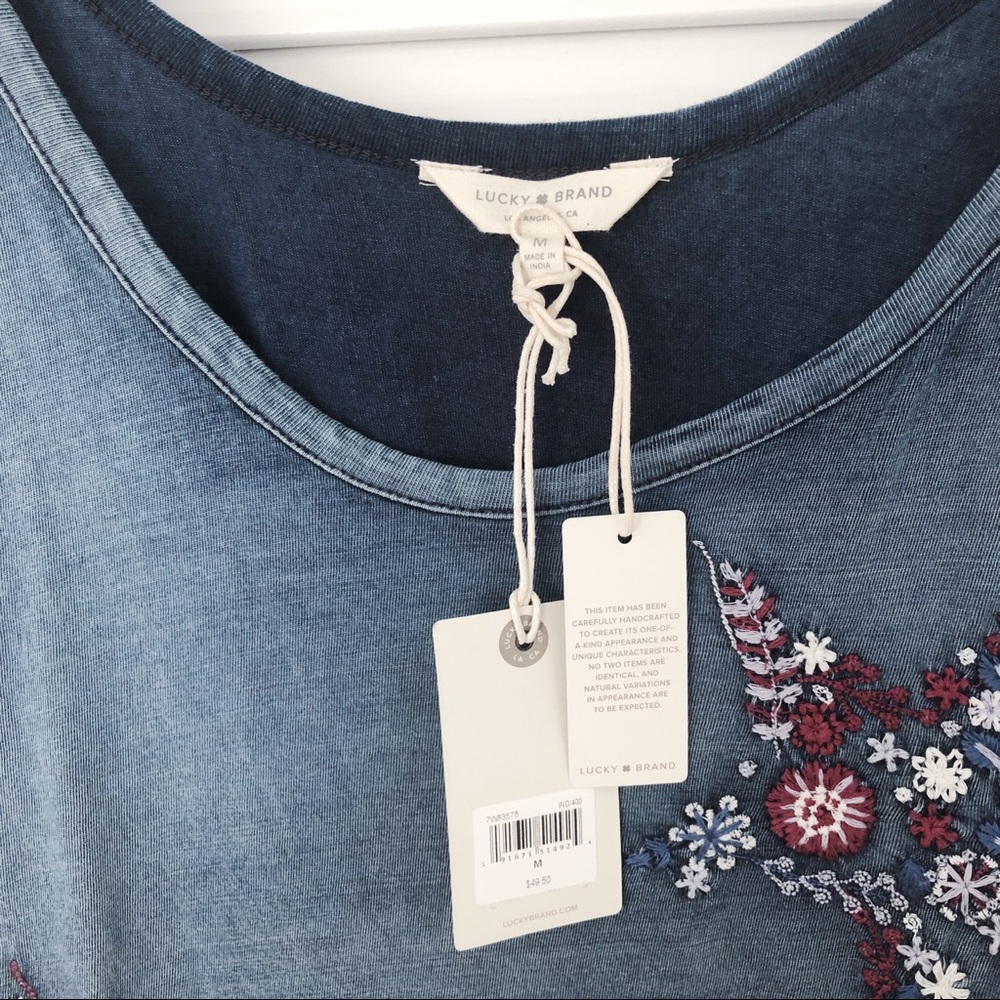 NWT Lucky Brand Embroidered Stars Tank - Picture 4 of 5